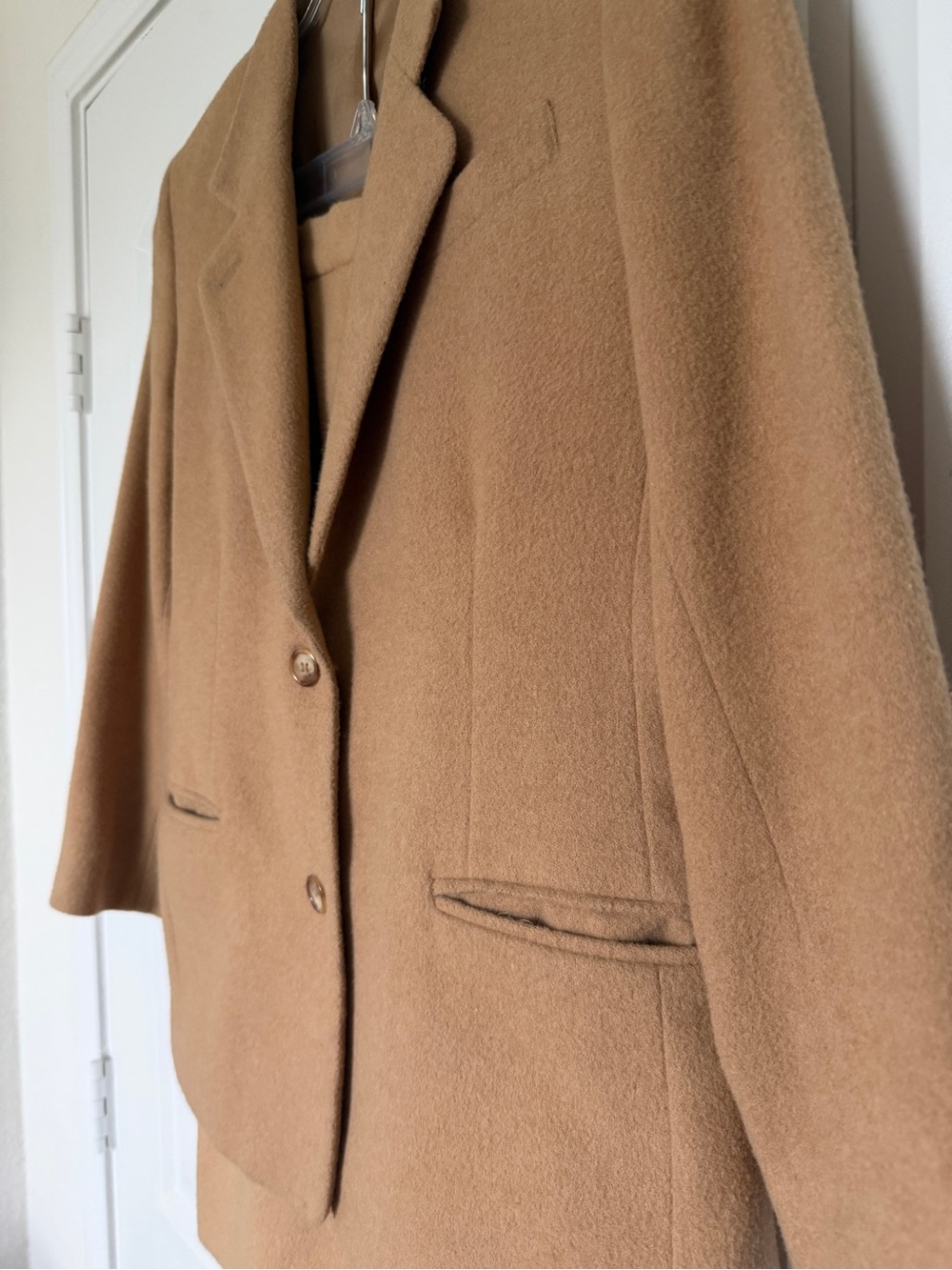Tailleuer by Barrie Pace womens  100% Camel Hair Skirt Suit Beige Sz 4/6 Lined - Picture 3 of 16